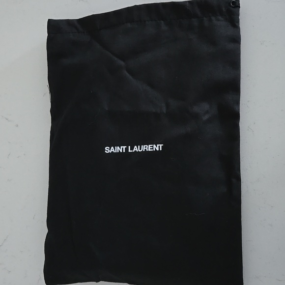 New never used SAINT LAURENT dustbag black with white logo 11 1/2 × 8 1/2 in - Picture 7 of 7